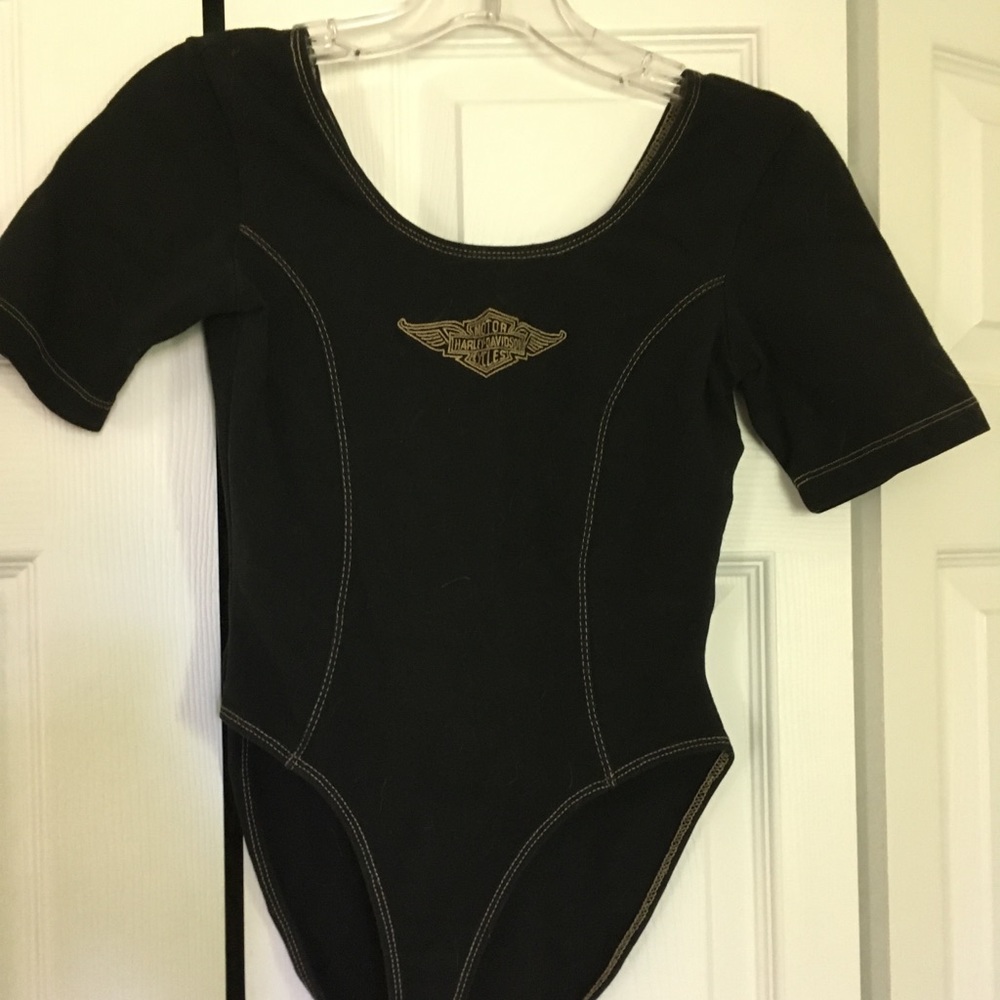 Harley Davidson black body suit, small